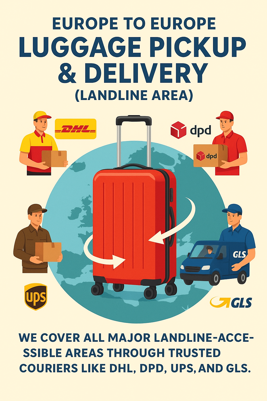 Europe to Europe Luggage Pallet Pickup & Delivery (Landline Area)