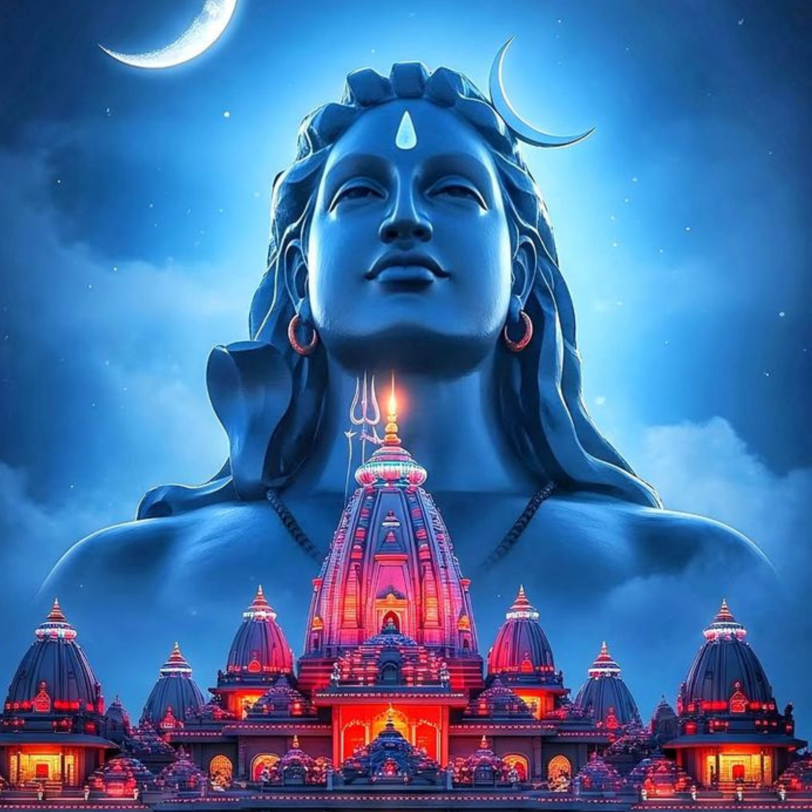 Shiva Statue photo fridge magnet in 50*50mm size